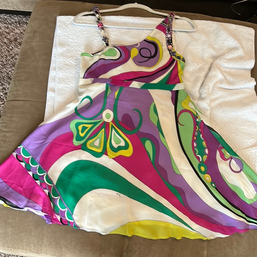 Iconic Emilio Pucci silk dress with jewels
